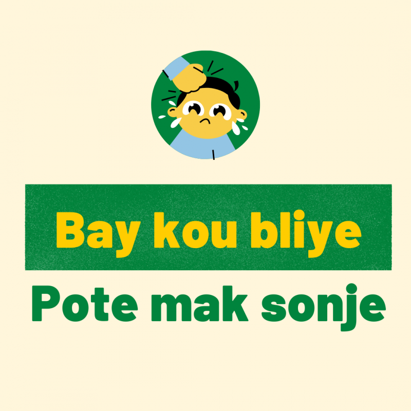Bay kou bliye, pote mak sonje. Bay kou bliye, pote mak sonje.